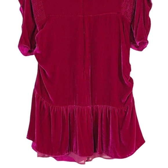 Rebecca Taylor Ruched Velvet Dress Size 4 - Picture 7 of 10